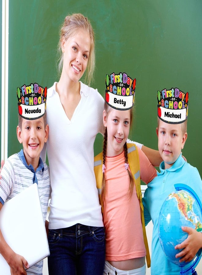 JUESMOS First Day of School Crowns Decorations 24pcs Adjustable Kids First Day of School Paper Cap Headband Gifts for Kids Students Back to Schools Party Hats for 1st Day of Kindergarten Preschool - Image 2